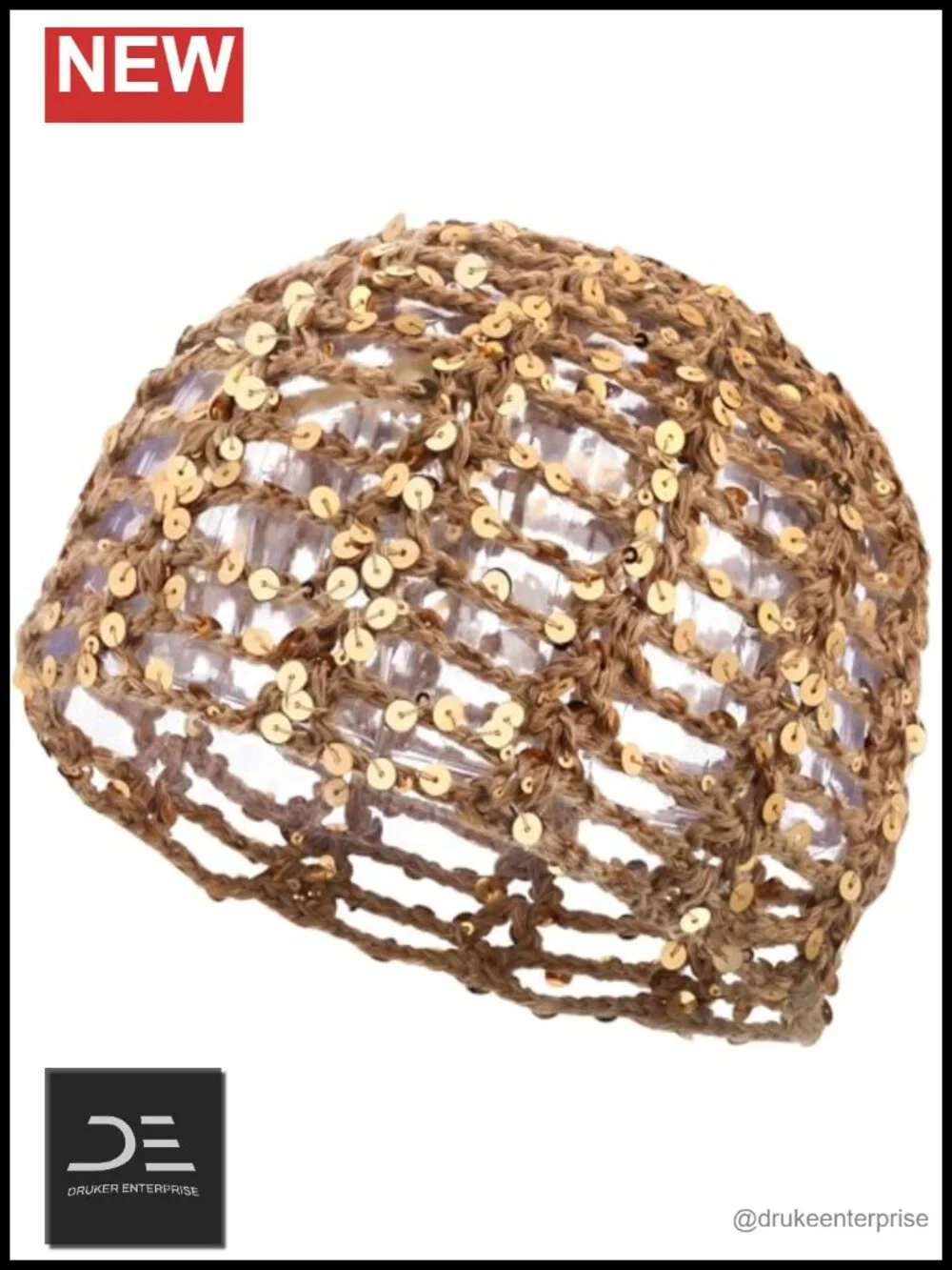 Sparkly Sequin Crochet Beanie Boho Hollow Out Knit Hat for Women Travel Party